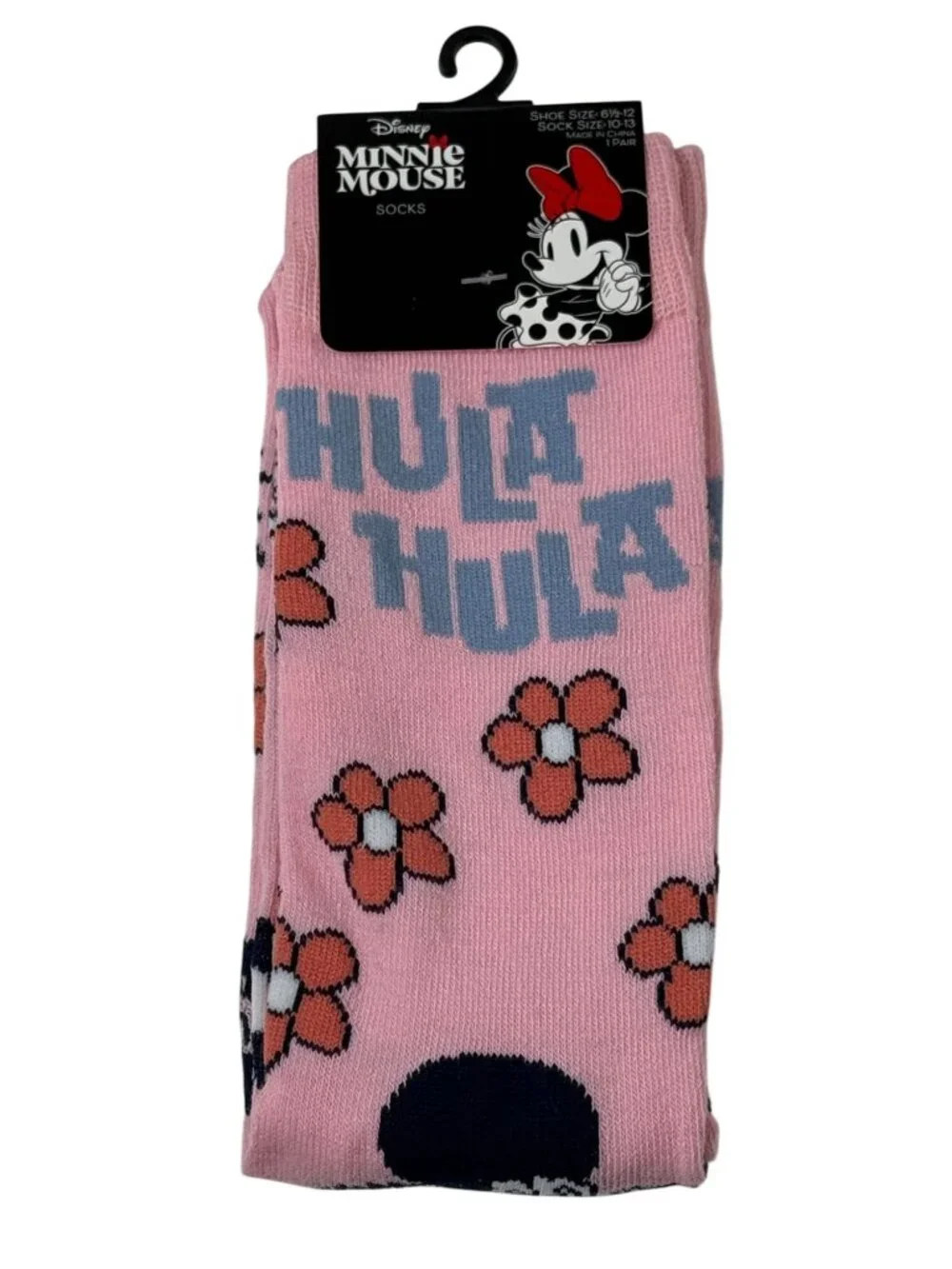 Disney Minnie Mouse Hula Hula Crew Socks NWT